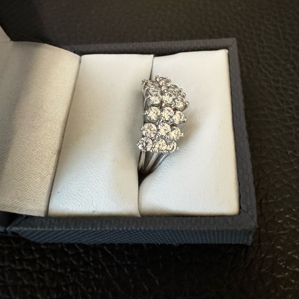 Bella Luce(R) 3.78CTW round rhodium over Sterling. (2.31CTW dew). Sz. 7.
